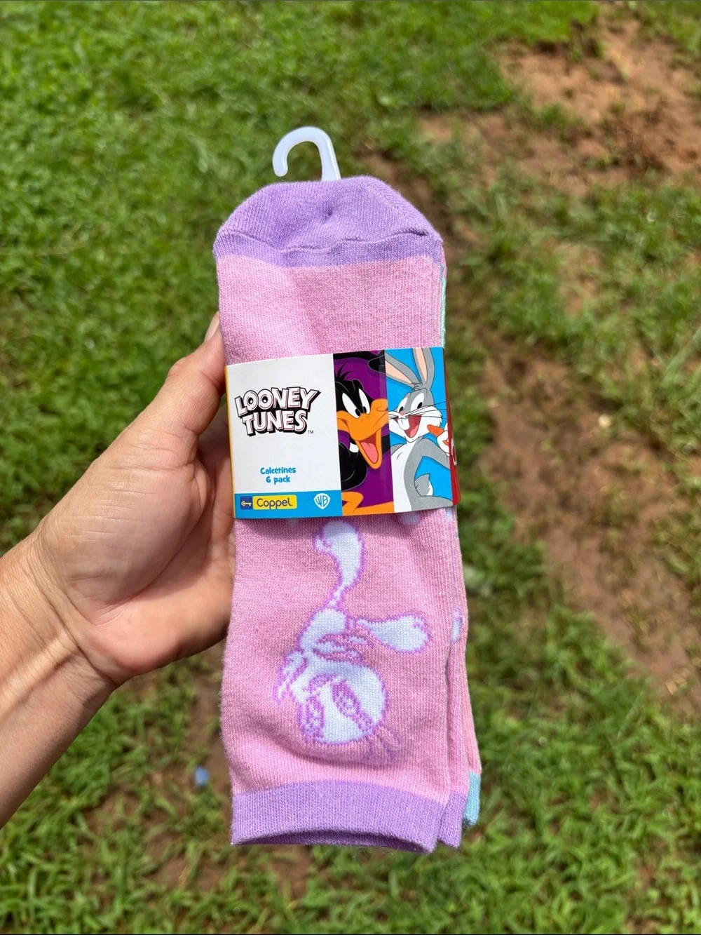 Looney Tunes Pink & Lavender Bunny Crew Socks by Looney Tunes (6 PAIRS) OS